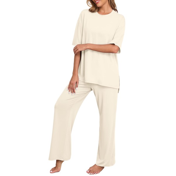 PrinStory Lounge Sets for Women 2 Piece Pajamas Sets Woman