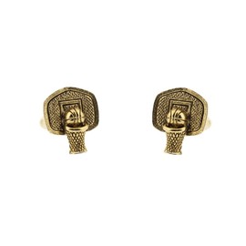 Basketball hoop 24k gold cufflinks by classic cufflinks