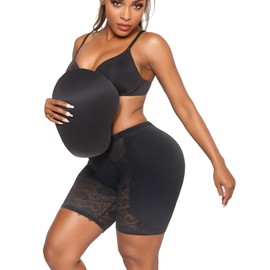 Clevvets Hip Enhancer Shapewear for Women Hip Dip Pads Bodyshaper Control Knickers Slimming Boyshorts Black