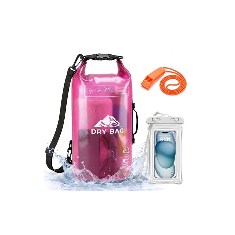 Bolsa Impermeable Seca 5L 10L，Con Funda Impermeable Para Celular，Correa Larga