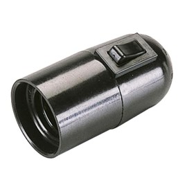 Poly Pool PP0495X E27 Lamp Holder with Switch, Black