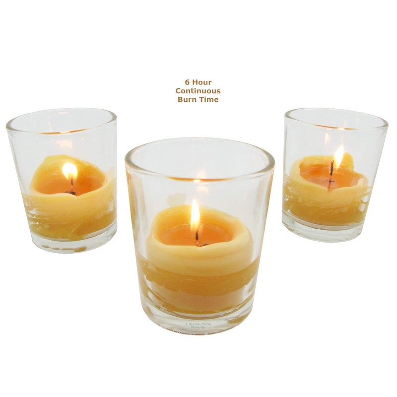 Beeswax Candle Works, 10-Hour Votives (Pack of 6) 100% USA