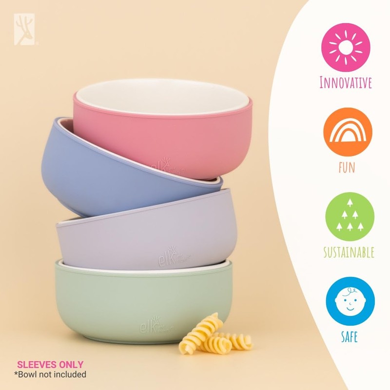 Elk and Friends Kids Porcelain Bowl Silicone Sleeves | Sleeves