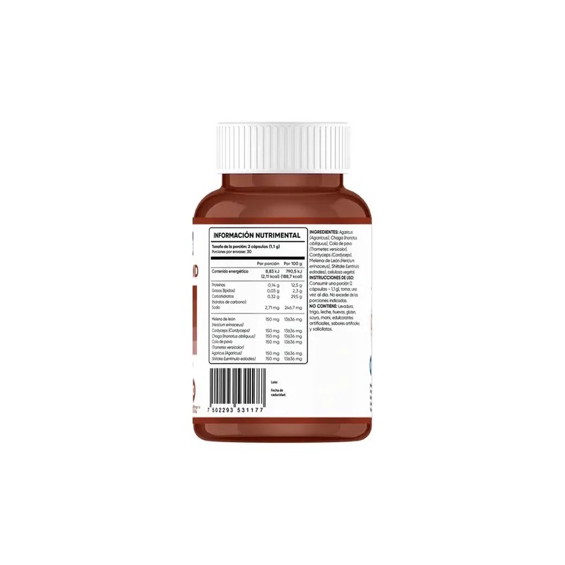 Suplemento Multiblue de Hongos con Melena de León y Cordyceps,