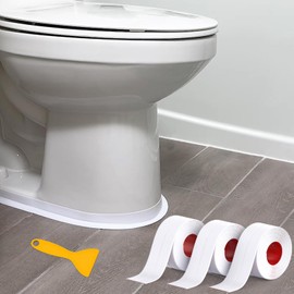 Digtokore Digtokore Caulk Tape, Caulking Tape Sealant Strip, 3 Rolls White Caulk Tape Waterproof Self Adhesive, Bathroom Shower Bathtub Toilet Caulk Strip with Sealing Tool(1.5" x10.5Ft)