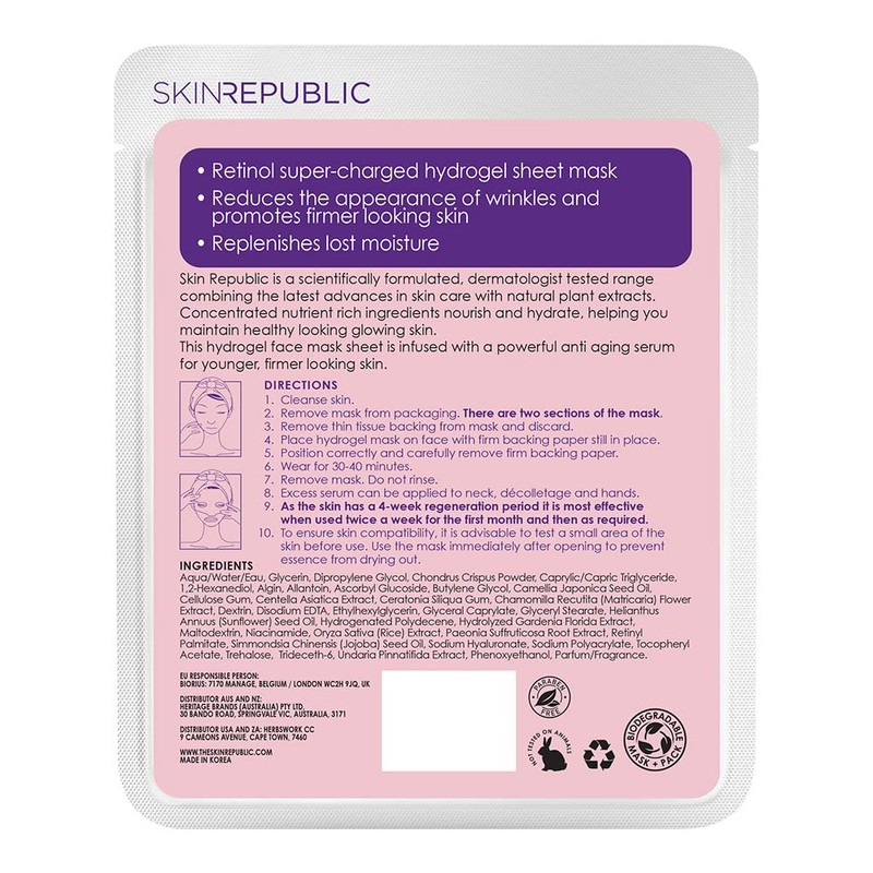 Skin Republic Age Defying Retinol Hydrogel Face Mask 25g