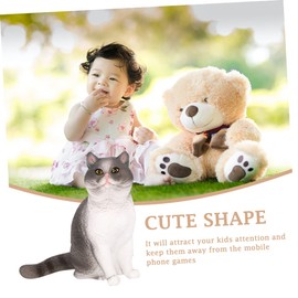 GRIRIW Lifelike Cat Statue for Desktop Decoration Cute Indoor Craft Figurine Realistic Home Decor for Cat Lovers Compact and Sturdy and Photo Props