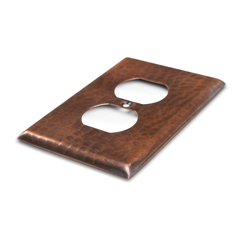 Monarch Pure Copper Hammered Duplex Wall Plate / Switch Plate