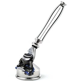 Edwin Jagger Chatsworth Chrome Handle & Stand Compatible With GIllete Fusion Cartridges (Chrome)