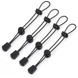 LUYING Trekking Po Mountain Climbing Fixed Rope, Elastic Rope, Backpack, Storage Belt, Camping, Hiking, Outdoors, Black, 1 Pair of Reverse Cursors (4 Pieces)