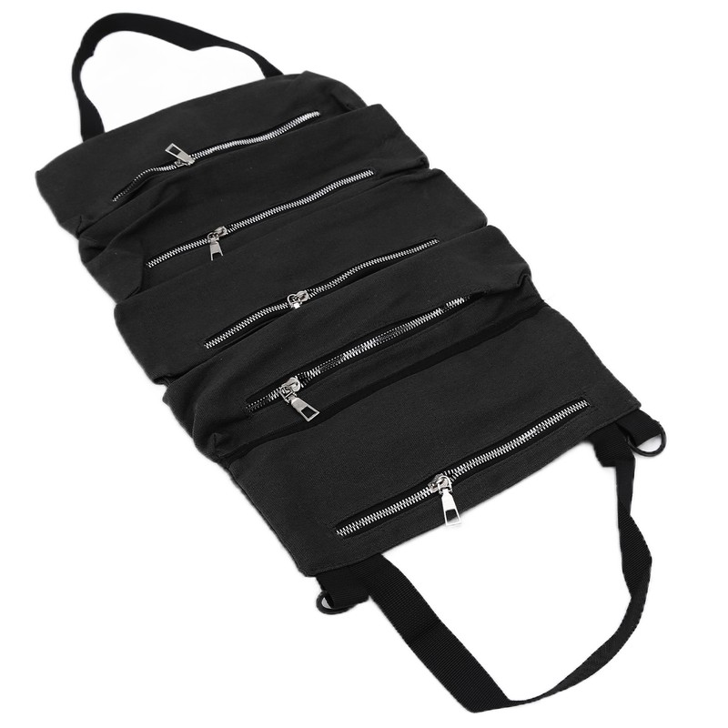 Tool Storage Bag Canvas Foldable Zipper Design Lightweight and Durable