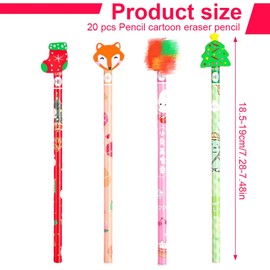 GXGM Pack of 20 Triangular Pencils with Eraser Children's Pencils Primary School HB School Learning to Write Pencil Triangular Children's Birthday Gifts for School