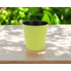 HomeRoots 5" Lime Green Recycled Plastic Indoor Outdoor Round Pot