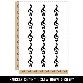 Treble Clef Music Temporary Tattoo Water Resistant Fake Body Art Set Collection - 15 2" Tattoos (1 Sheet)