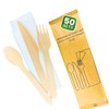 DISPOSABLE GREEN® | Individual Wrapped Wooden Compostable Cutlery Set, Each