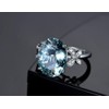 Wenbin Fashion Lady Natural Stone Topaz Ring Blue Topaz Bow