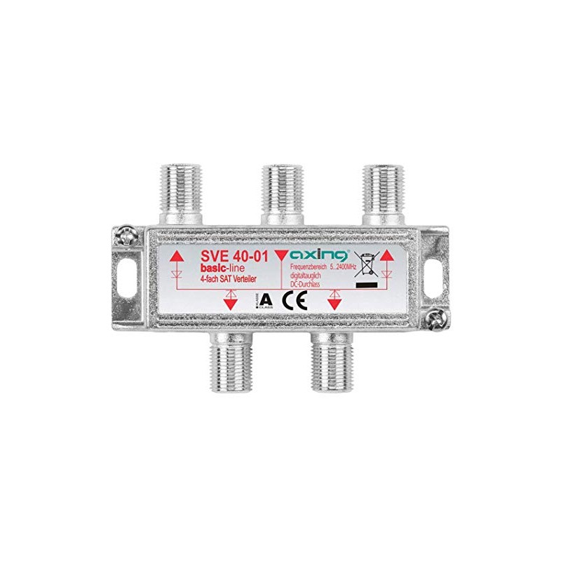 Axing SVE 40-01 4-Way SAT Splitter with DC Passage for