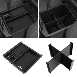 BILOPER 2PCS Console Armrest Box Insert Tray and Divider for Toyota Tacoma 2016-2022 2023,Center Console Insert Set for Toyota Tacoma Accessories,Center Console Organizer with Hidden Space