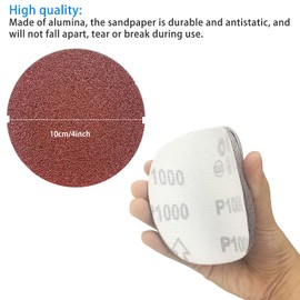 100mm Sanding Discs 120Pcs Orbital Sander Discs Hook and Loop 4 Inch Sanding Pads for Random Orbital Sander, 40 60 80 120 180 240 320 600 800 1000 1500 2000 Mixed Grits Sanding Discs
