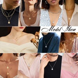 FOCALOOK Silver Letter Necklaces for Women Hexagon Shaped E Initial Pendant Persoanalized Name Necklace