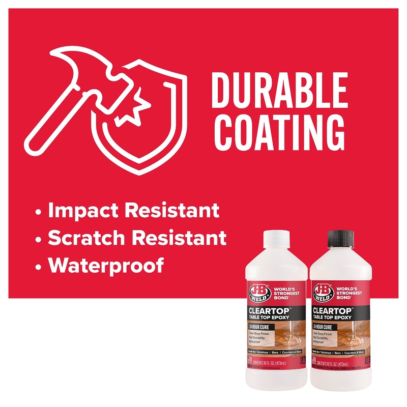 J-B Weld Tabletop Epoxy Resin, 32oz Kit, Cures Clear, Fast