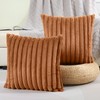 FUTEI Brown Striped Decorative Throw Pillow Covers 18x18 Inch Set