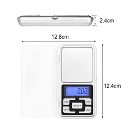 VOANZO Portable Digital Weighing Scale 500 g / 0.01 g Precise Mini Pocket Scale for Kitchen Jewellery etc with Back-Lit LCD Display