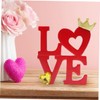 SHOWERORO Couples Sculpture Decor Wooden Valentines Day Decor Love Letter