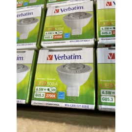 Verbatim BOX OF 12 Verbatim 6.5W 2700K LED Bulbs 70164 Soft White MR16 M16-L500-C27-B