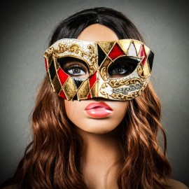iLoveMasks Venetian Unique Phantom Musical Carnival Masquerade Ball Party Eye Mask Gold