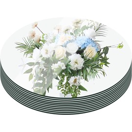 10 Pack Round Mirror Centerpieces for Tables Decorations, 10" Acrylic Circle Mirror Centerpieces Mirror Tray Candle Plate Centerpiece for Wedding Table Centerpieces Decorations Wall Decor