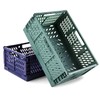 Spesh Pack of 2 Folding Crates, Plastic Folding Basket, Foldable