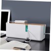 KOMBIUDA Cable Ties Organizer Box with Bamboo Lid Durable Charging