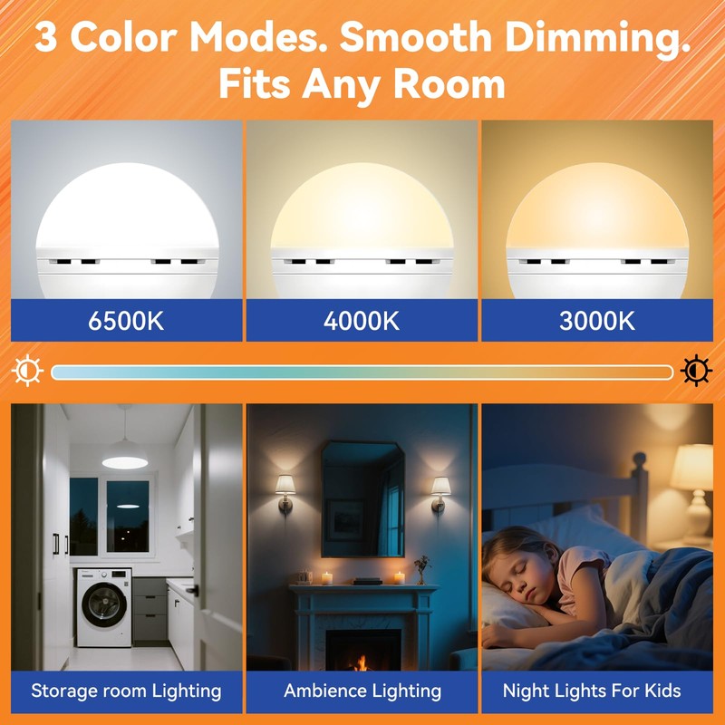 MagixPro Remote Rechargeable Light Bulbs, USB & Socket Charging, 1800mAh