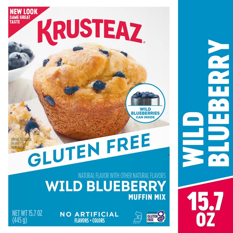 Krusteaz Gluten Free Baking Mix, Wild Blueberry Muffin Mix, Gluten