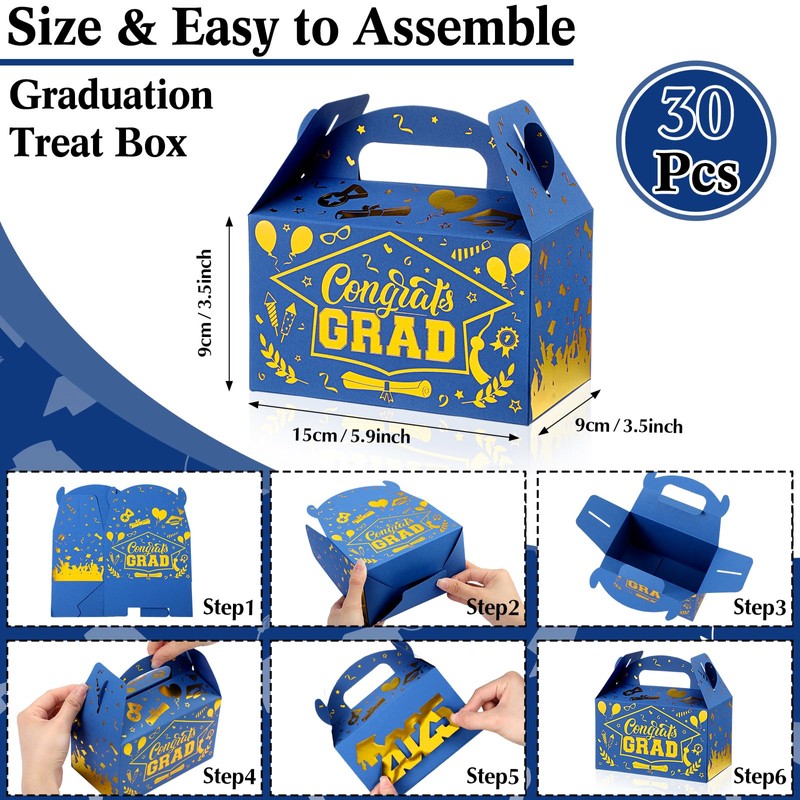 Tenceur 30 Pack Graduation Party Favors Boxes with 2025 DIY