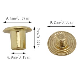 E-outstanding Phillip Chicago Screw 120sets 5x6mm Gold Chicago Screw Cross Head Phillips Drive Binding Screws Rivet Assembly Bolt for Book Binding DIY Leather Craft