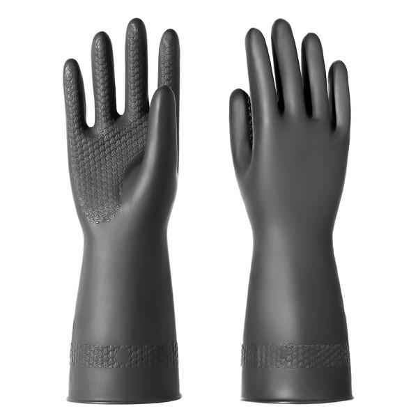 ROYAKI Chemical Resistant Gloves, Work Heavy Duty Industrial Rubber Gloves,12.2", 1 Pair Size Medium