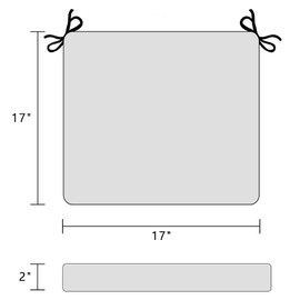 INFBLUE Indoor/Outdoor Chair Cushions Set of 2 Chair Pads Water Resistance Square Corner Outdoor Cushions for Patio Furniture - Patio Chair Cushions with Ties