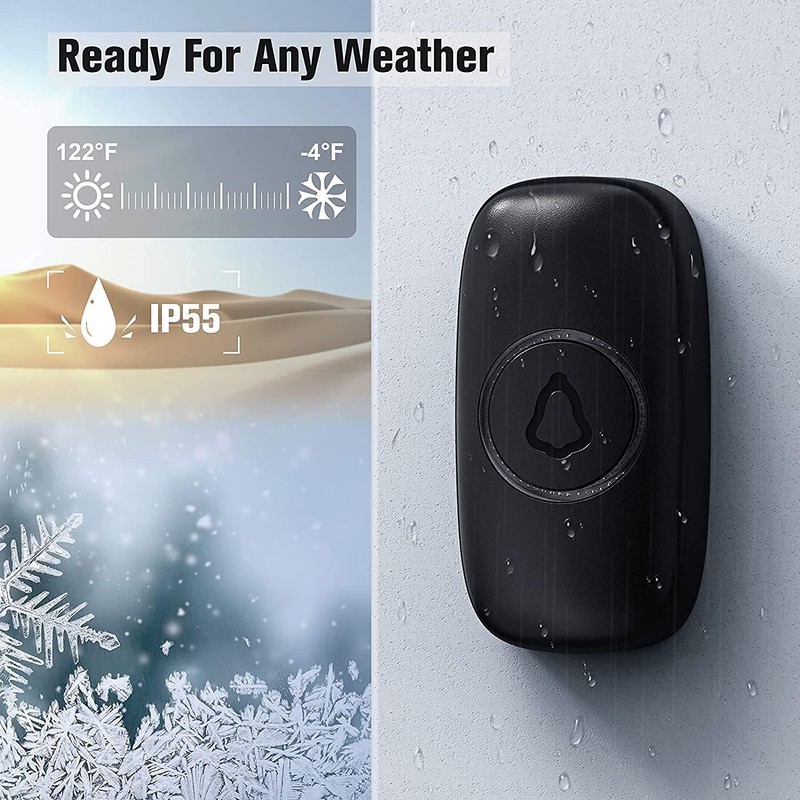 SECRUI Wireless Doorbell with 3Receivers 2 Push Buttons, Easy installation,
