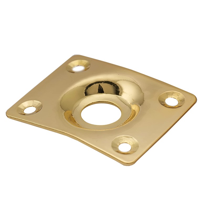 Musiclily Basic Rectangular Guitar Jack Plate for Electric Guitar/Bass, Gold