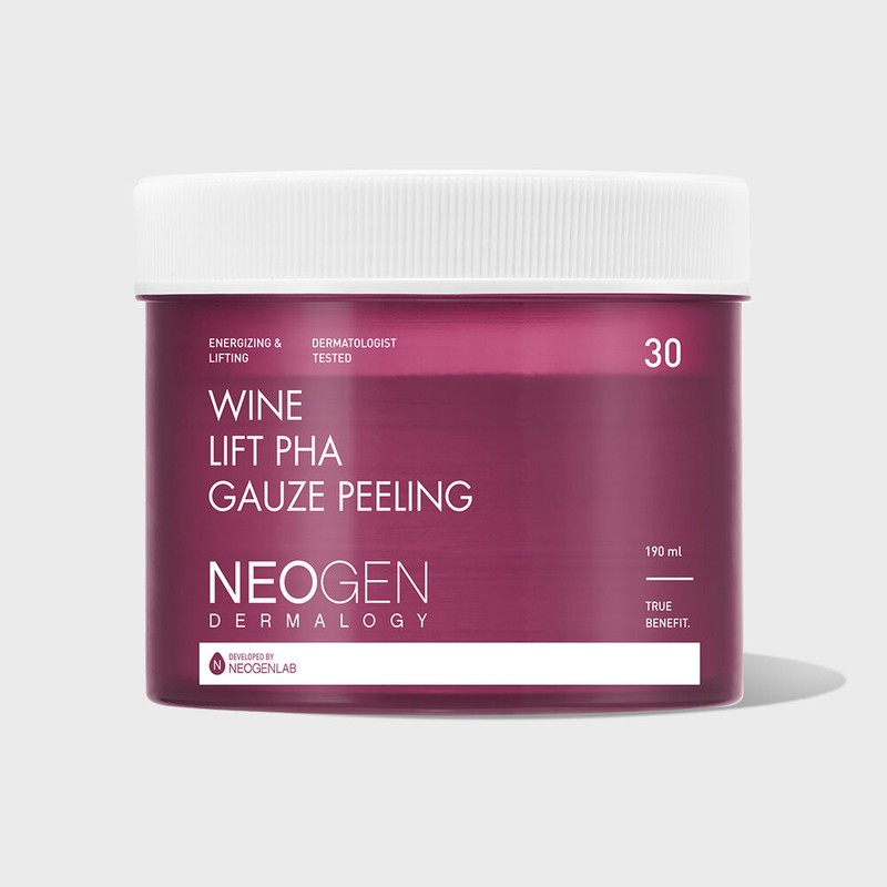 Neogen 광채 탄력 쫀쫀피부 화잘먹 각질 와인 리프트 파하 거즈필링