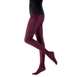 Pretty Polly Womens Small Diamond Flower TightsTights, Purple (Burgundy ), M-L