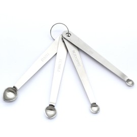 Luomorgo 4 Pcs/Set Measuring Spoons Set, Stainless Steel Measuring Spoons, Nip 1/64 tsp, Smidgen 1/32 tsp, Pinch 1/16 tsp, Dash 1/8 tsp for Measuring Dry and Liquid Ingredients