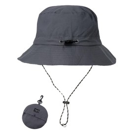 Panegy Bucket Hat, Waterproof Hat, Bucket Hat, Summer, Sun Protection, Women's, Breathable, Large, Casual, Sunshade, UV Protection, Running, Quick Drying, Sun Hat, Gray, gray, Free size