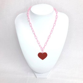 minacute Q1783 Plastic Chain Necklace Heart