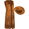 Foaincore Fringe Vests Cowgirl Outfits for Women 70s Hippie Clothes