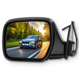 SCITOO Side View Mirror Fit For 1990 For Toyota Land Cruiser 1996-1998 For Lexus LX450 1991-1997 For Toyota Land Cruiser Power Adjustment Manual Folding Non-Heated Driver Side Mirror