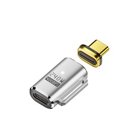 IVIVTOR USB C Magnet Adapter - 240W USB C magnetisch Adapter - USBC Magnet stecker 40 Gbps für Laptop Handy HDTV - Silber