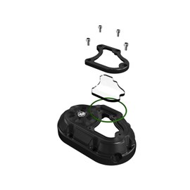 POWER JAMES Black Transmission Side Cover with Transparent Acrylic Glass, Compatible with Harley Davidson Softail, Dyna, Touring (Black)